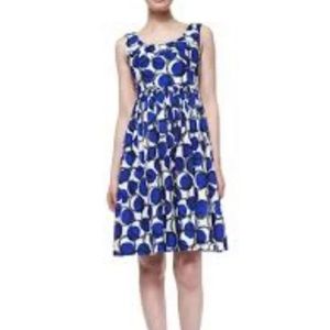 Kate Spade New York Sleeveless Ruched Empire Waist Dotty Stamp Dress Size 12